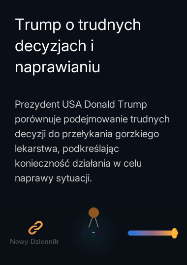 Trump o trudnych decyzjach i naprawianiu