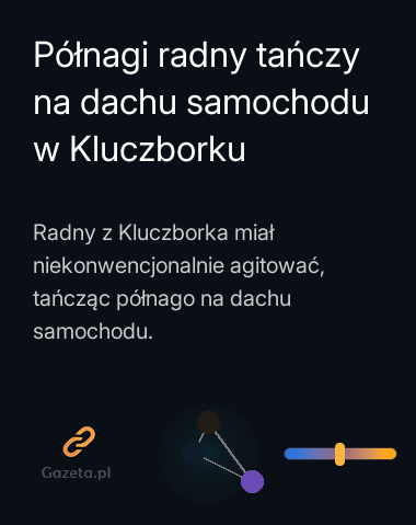 Półnagi radny tańczy na dachu samochodu w Kluczborku