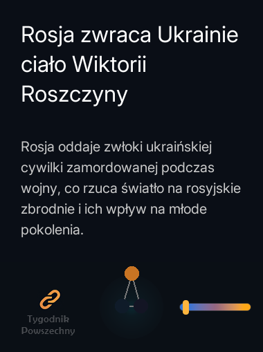 Rosja zwraca Ukrainie ciało Wiktorii Roszczyny