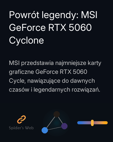 Powrót legendy: MSI GeForce RTX 5060 Cyclone