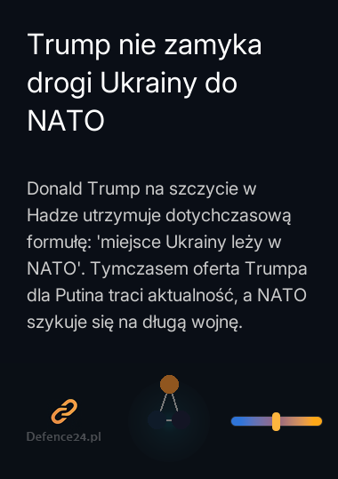 Trump nie zamyka drogi Ukrainy do NATO