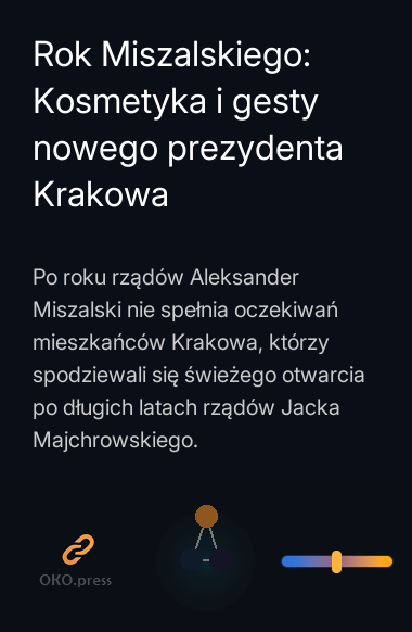 Rok Miszalskiego: Kosmetyka i gesty nowego prezydenta Krakowa