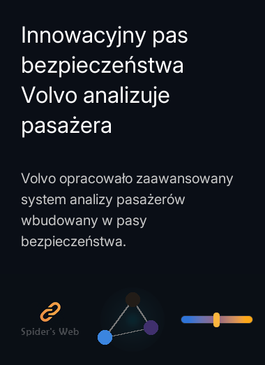 Innowacyjny pas bezpieczeństwa Volvo analizuje pasażera