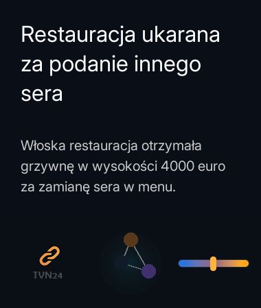 Restauracja ukarana za podanie innego sera