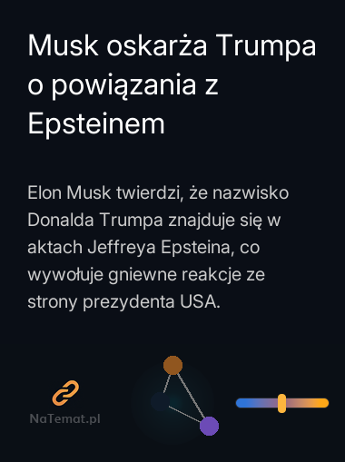 Musk oskarża Trumpa o powiązania z Epsteinem