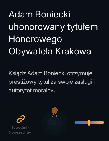 Adam Boniecki uhonorowany tytułem Honorowego Obywatela Krakowa