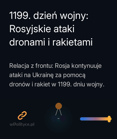 1199. dzień wojny: Rosyjskie ataki dronami i rakietami