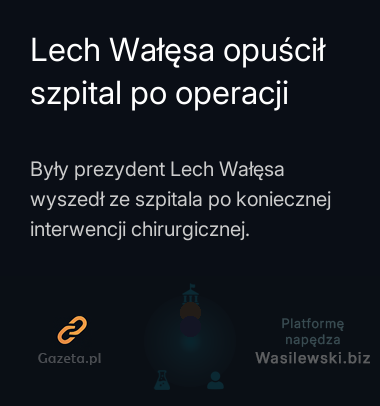 Lech Wałęsa opuścił szpital po operacji