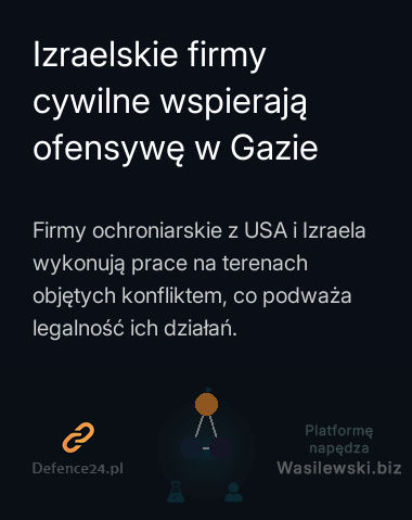 Izraelskie firmy cywilne wspierają ofensywę w Gazie