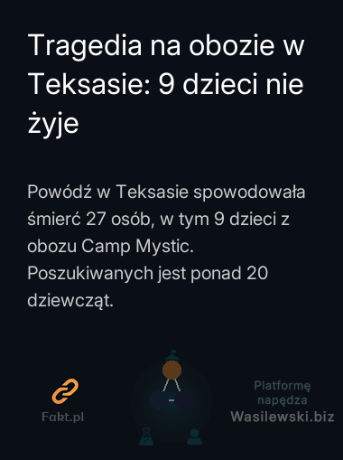 Tragedia na obozie w Teksasie: 9 dzieci nie żyje