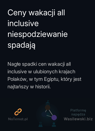 Ceny wakacji all inclusive niespodziewanie spadają